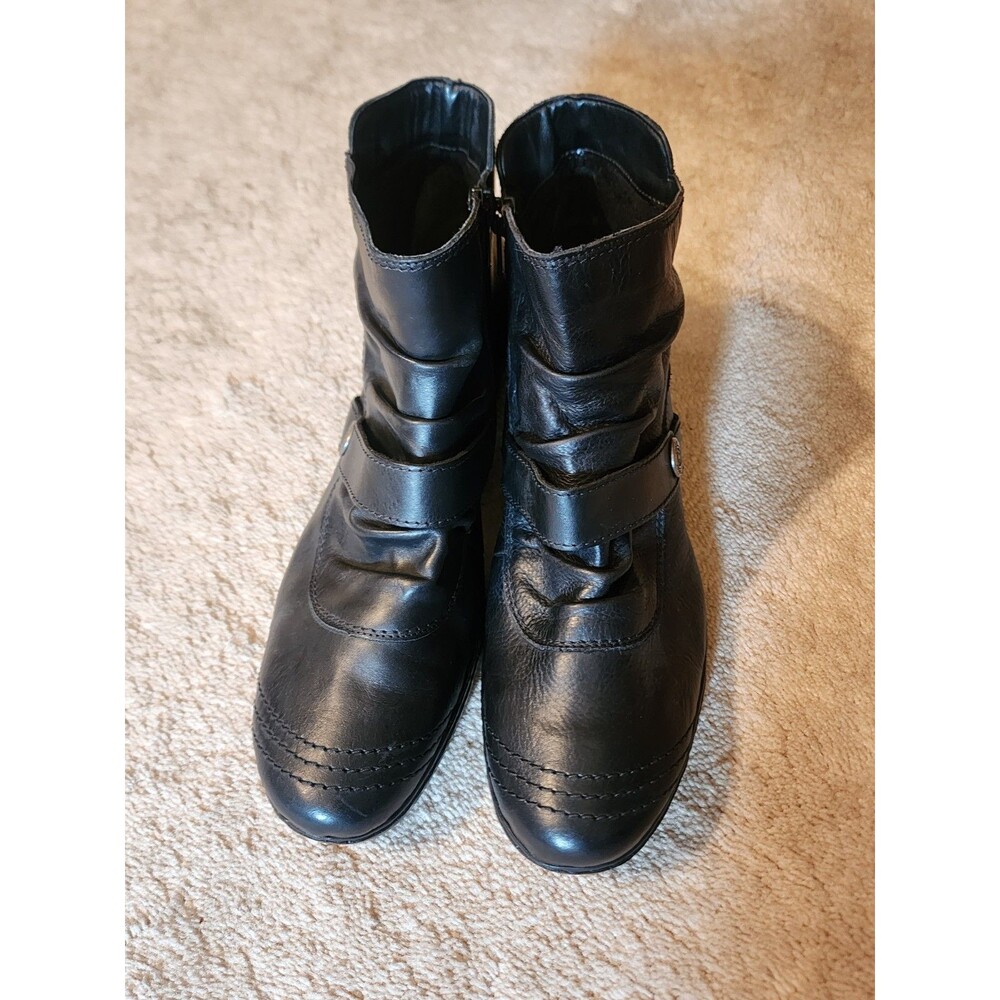 Rieker Women Boot Lynn Size 10.5-11M EUR 42 Black Chelsea Ankle Slouch NWOB